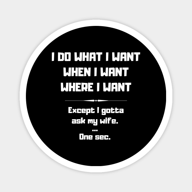 I Do What I Want When I Want Where I Want Funny Magnet by Dizzyland